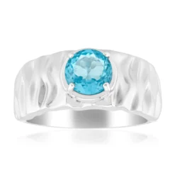 Blauer Apatit-Silberring