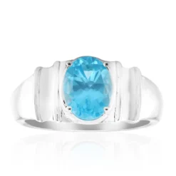 Blauer Apatit-Silberring