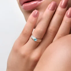 Blauer Apatit-Silberring