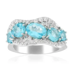 Blauer Apatit-Silberring