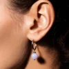 Blauer Band-Achat-Silberohrringe