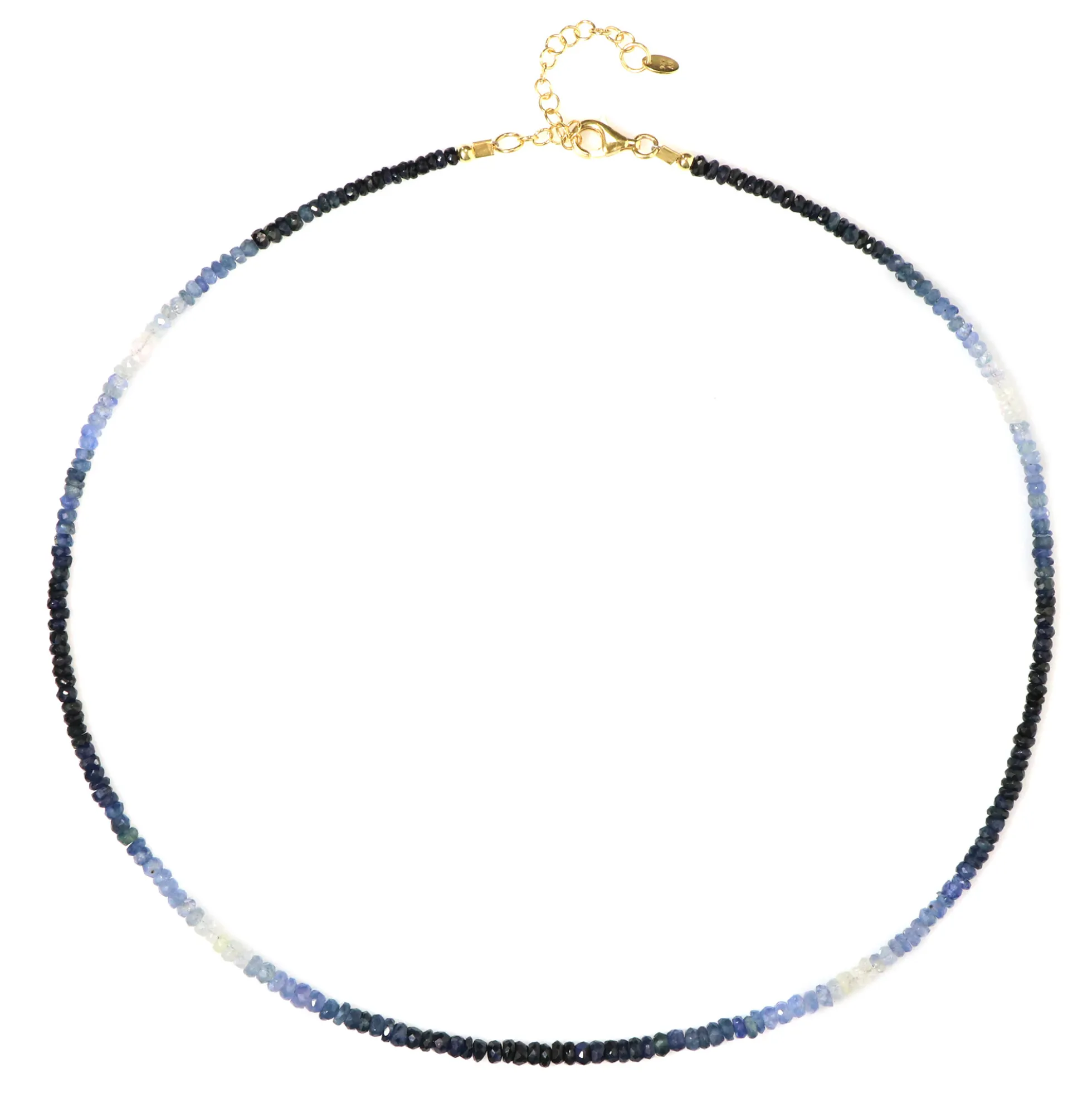 Blauer Burmesischer Saphir-Silberhalskette