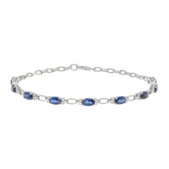 Blauer Ceylon-Saphir-Goldarmband