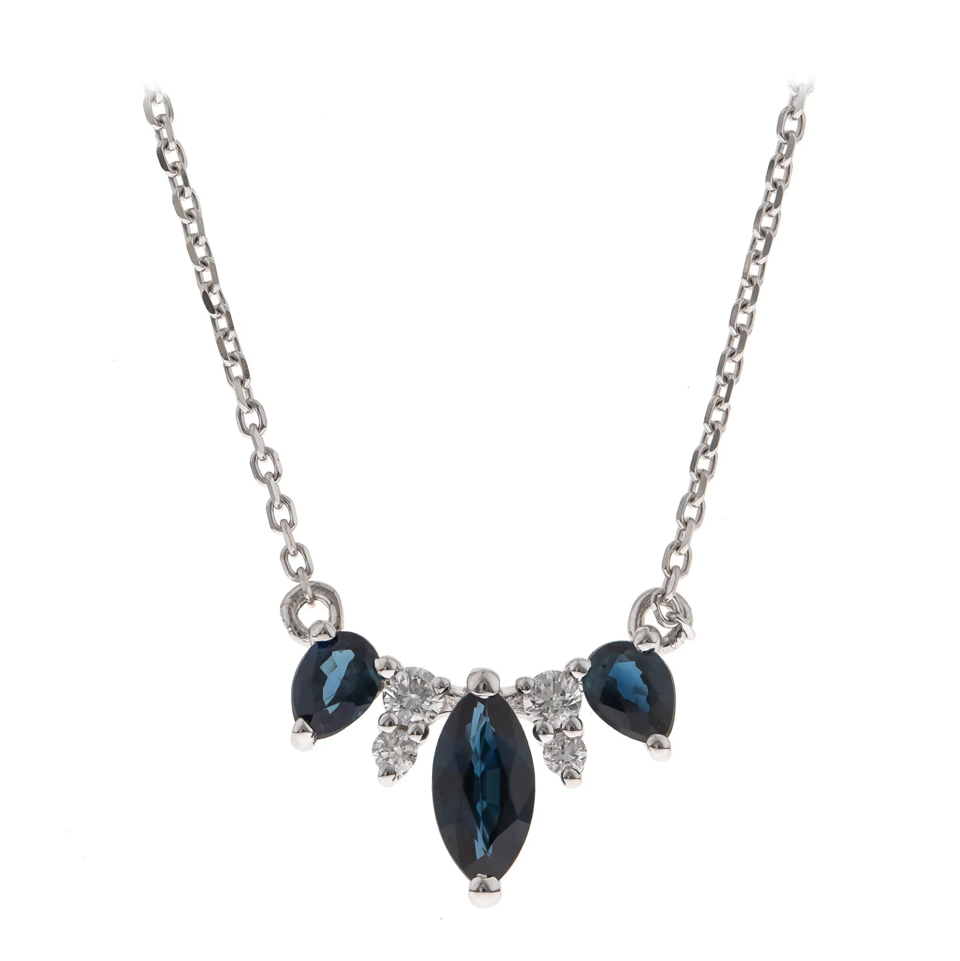 Blauer Ceylon-Saphir-Goldcollier