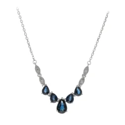 Blauer Ceylon-Saphir-Goldcollier