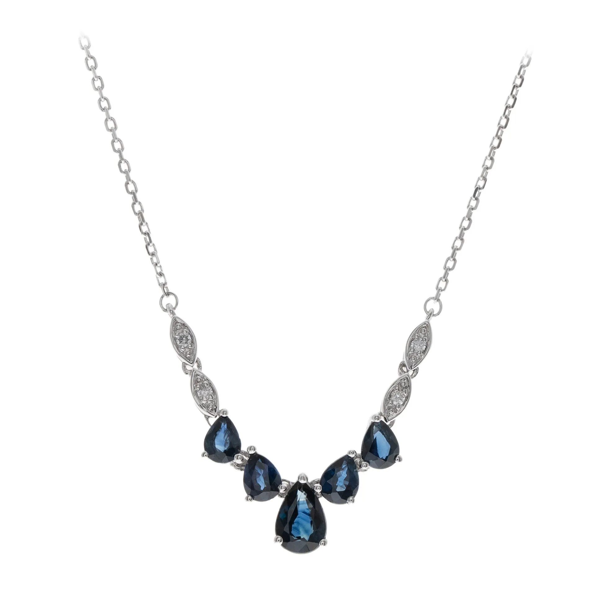 Blauer Ceylon-Saphir-Goldcollier