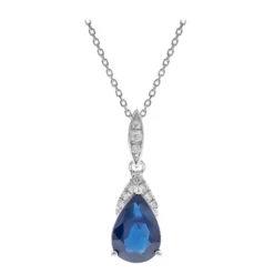 Blauer Ceylon-Saphir-Goldhalskette