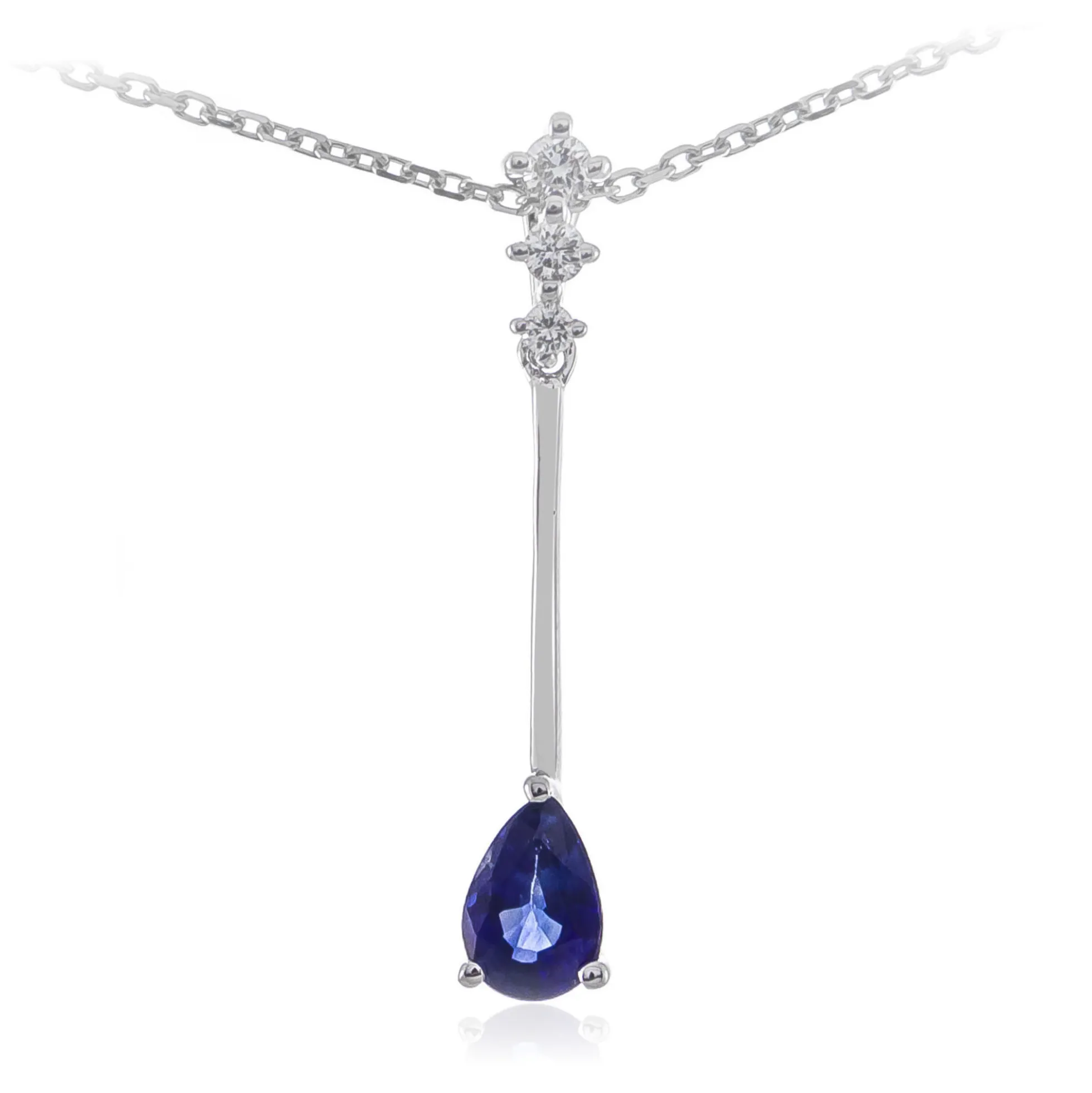 Blauer Ceylon-Saphir-Goldhalskette