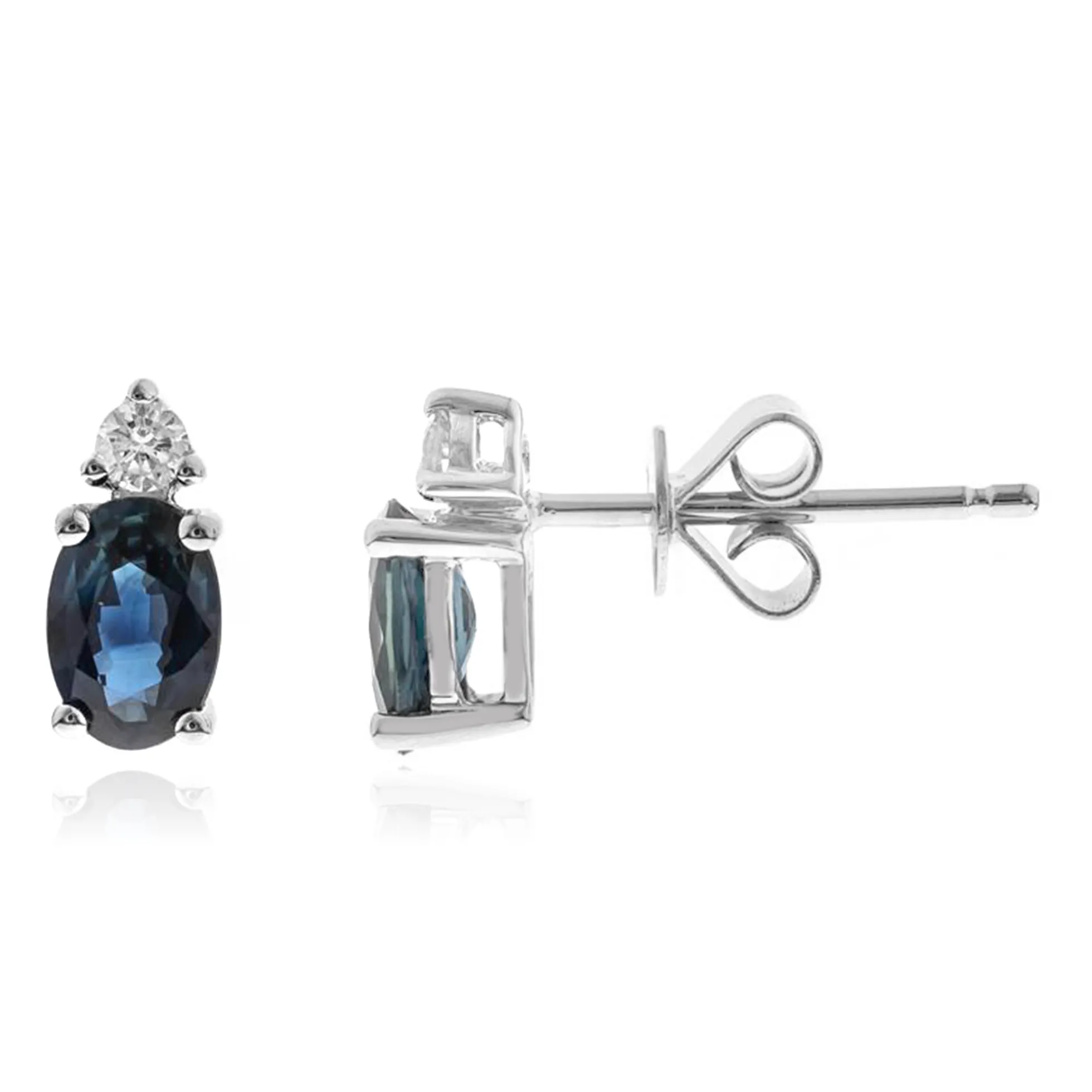Blauer Ceylon-Saphir-Goldohrringe
