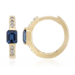 Blauer Ceylon-Saphir-Goldohrringe