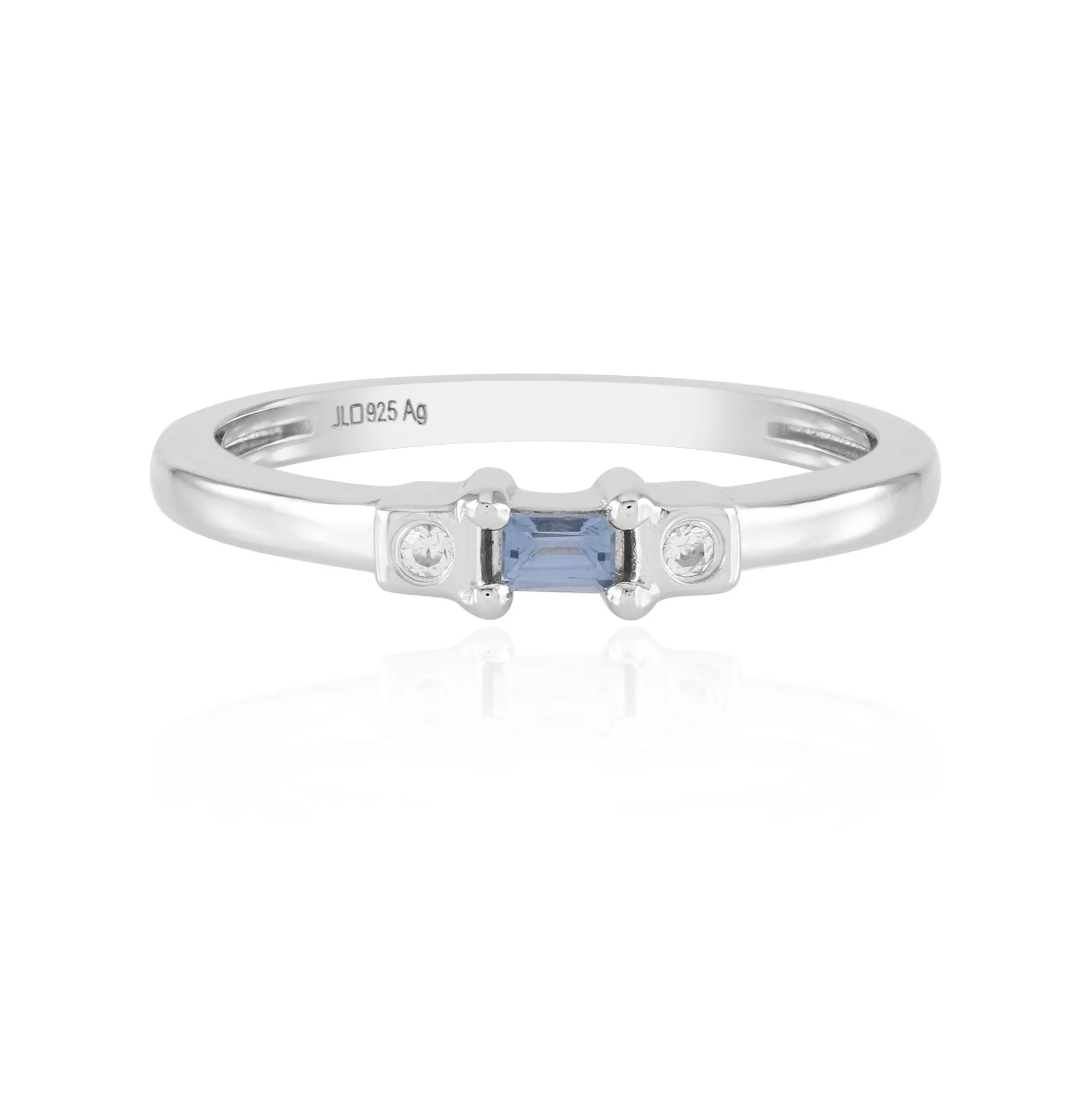 Blauer Ceylon-Saphir-Silberring