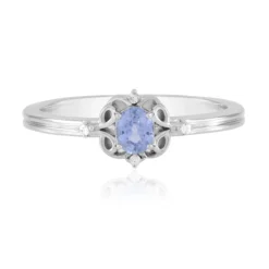 Blauer Ceylon-Saphir-Silberring