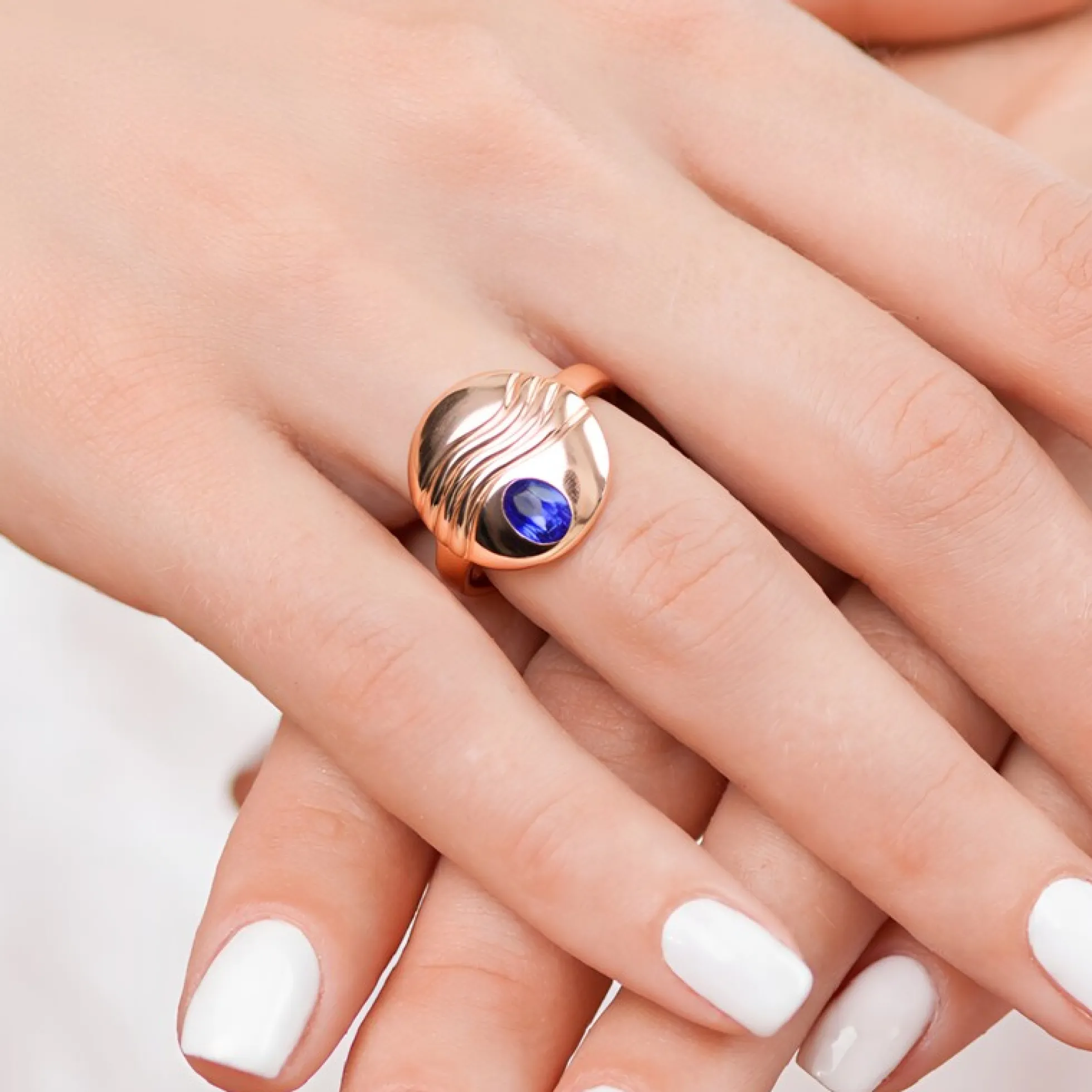Blauer Ceylon-Saphir-Silberring