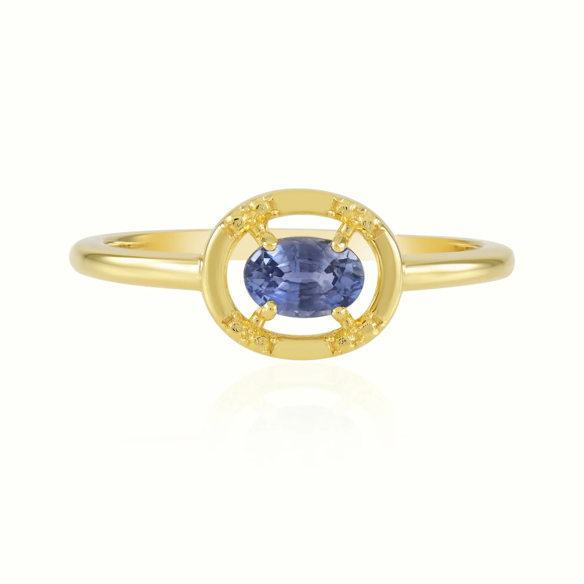 Blauer Ceylon-Saphir-Silberring