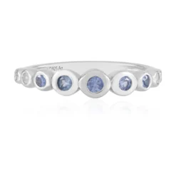 Blauer Ceylon-Saphir-Silberring