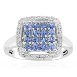 Blauer Ceylon-Saphir-Silberring