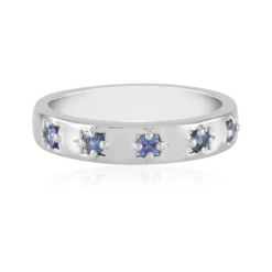 Blauer Ceylon-Saphir-Silberring