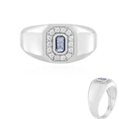 Blauer Ceylon-Saphir-Silberring
