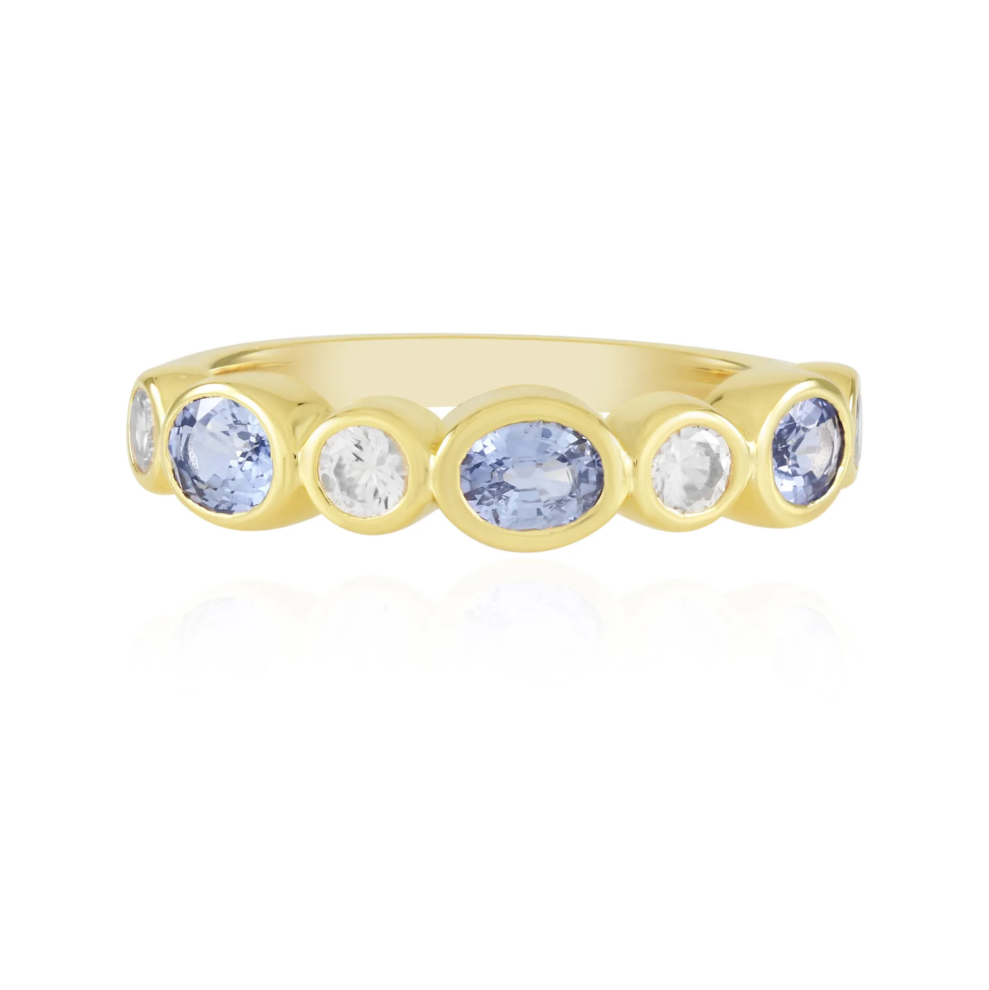 Blauer Ceylon-Saphir-Silberring