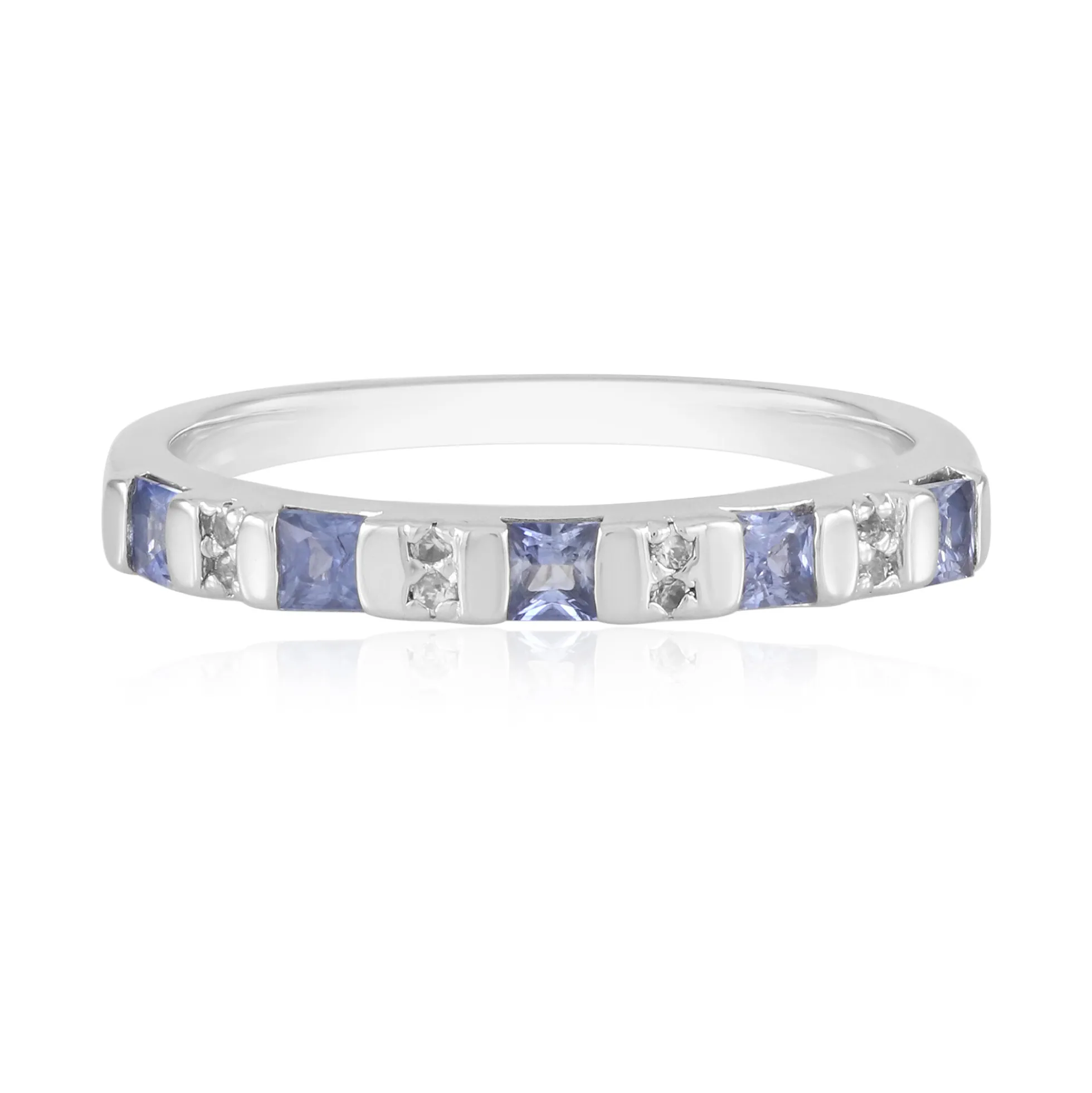Blauer Ceylon-Saphir-Silberring