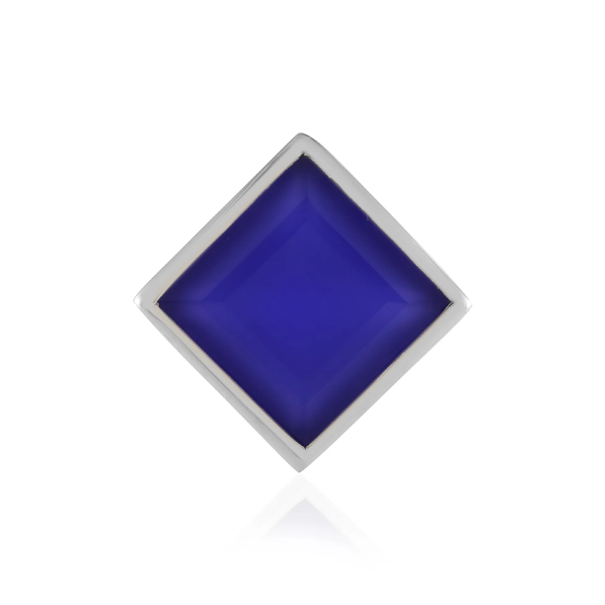 Blauer Chalzedon-Silberanhänger