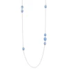 Blauer Chalzedon-Silbercollier