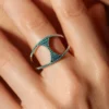 Blauer Diamant-Silberring