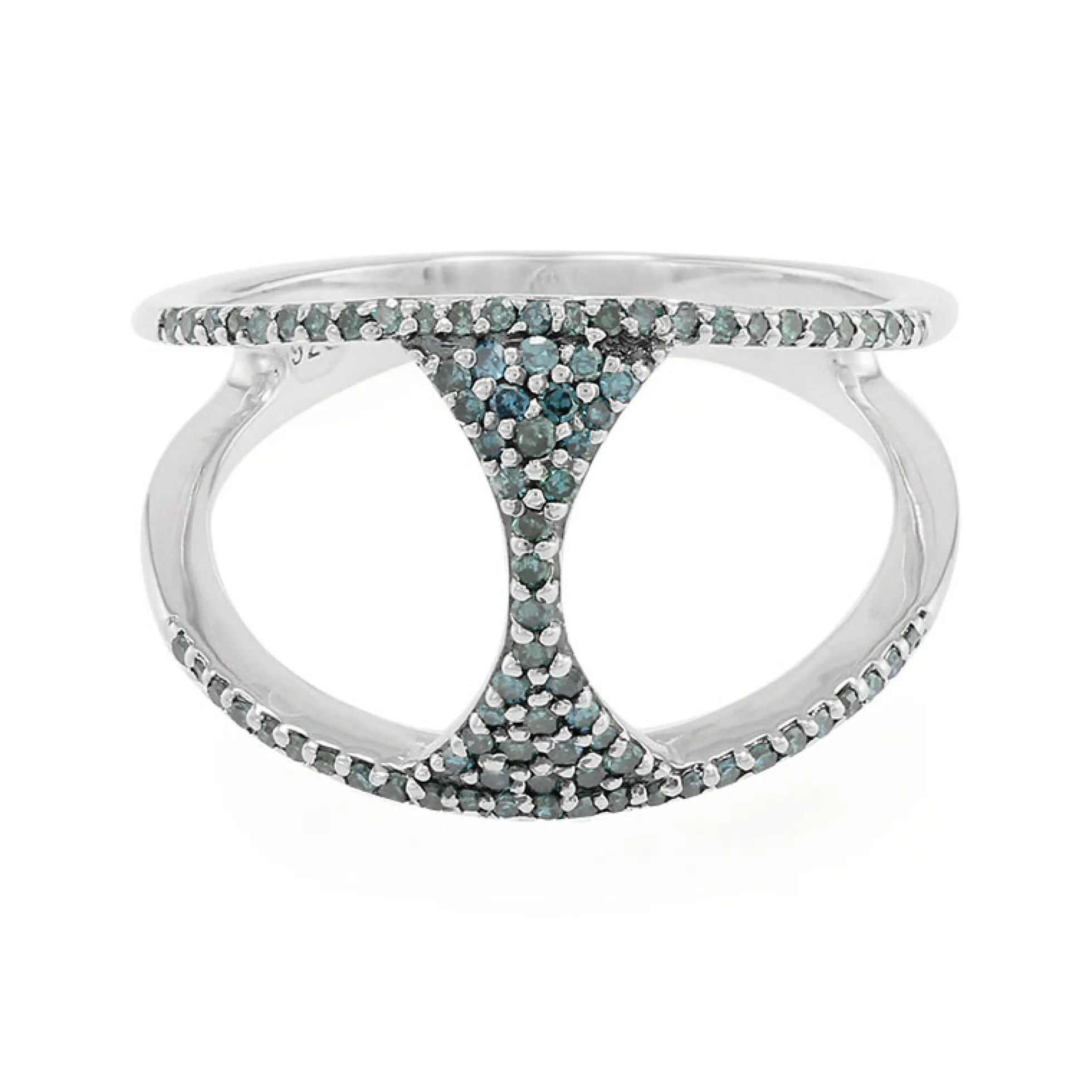 Blauer Diamant-Silberring