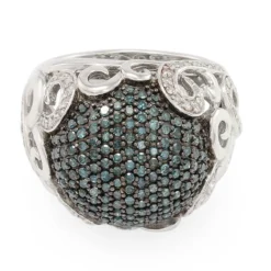 Blauer Diamant-Silberring