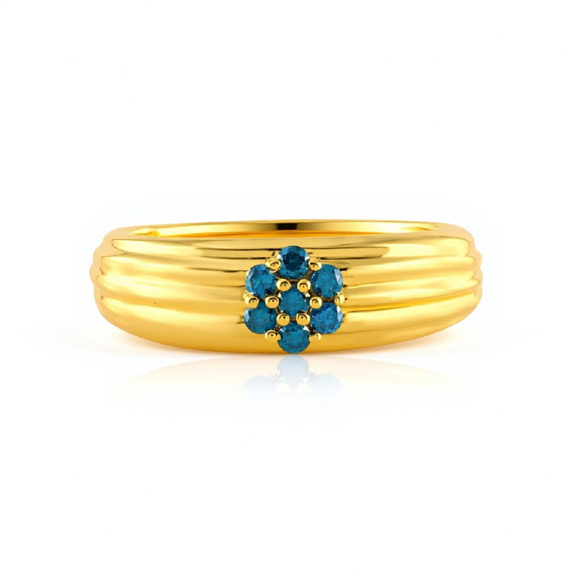Blauer I3 Brillant-Silberring (de Melo)