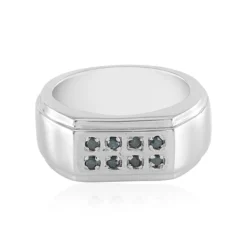 Blauer I3 Diamant-Messingring
