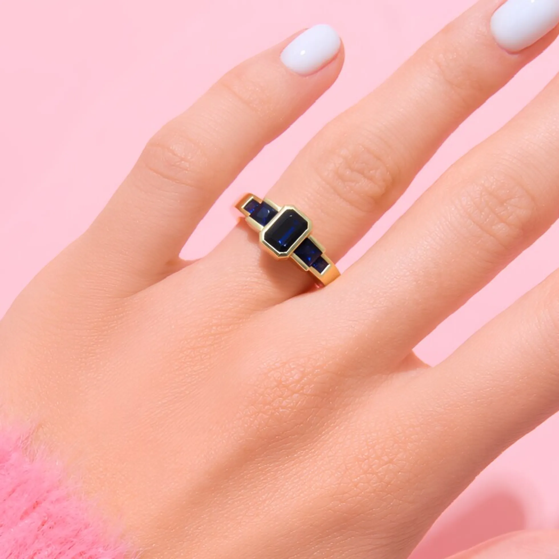 Blauer Kings Plains-Saphir-Goldring