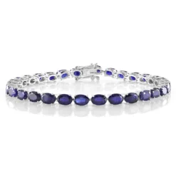 Blauer Madagaskar-Saphir-Silberarmband