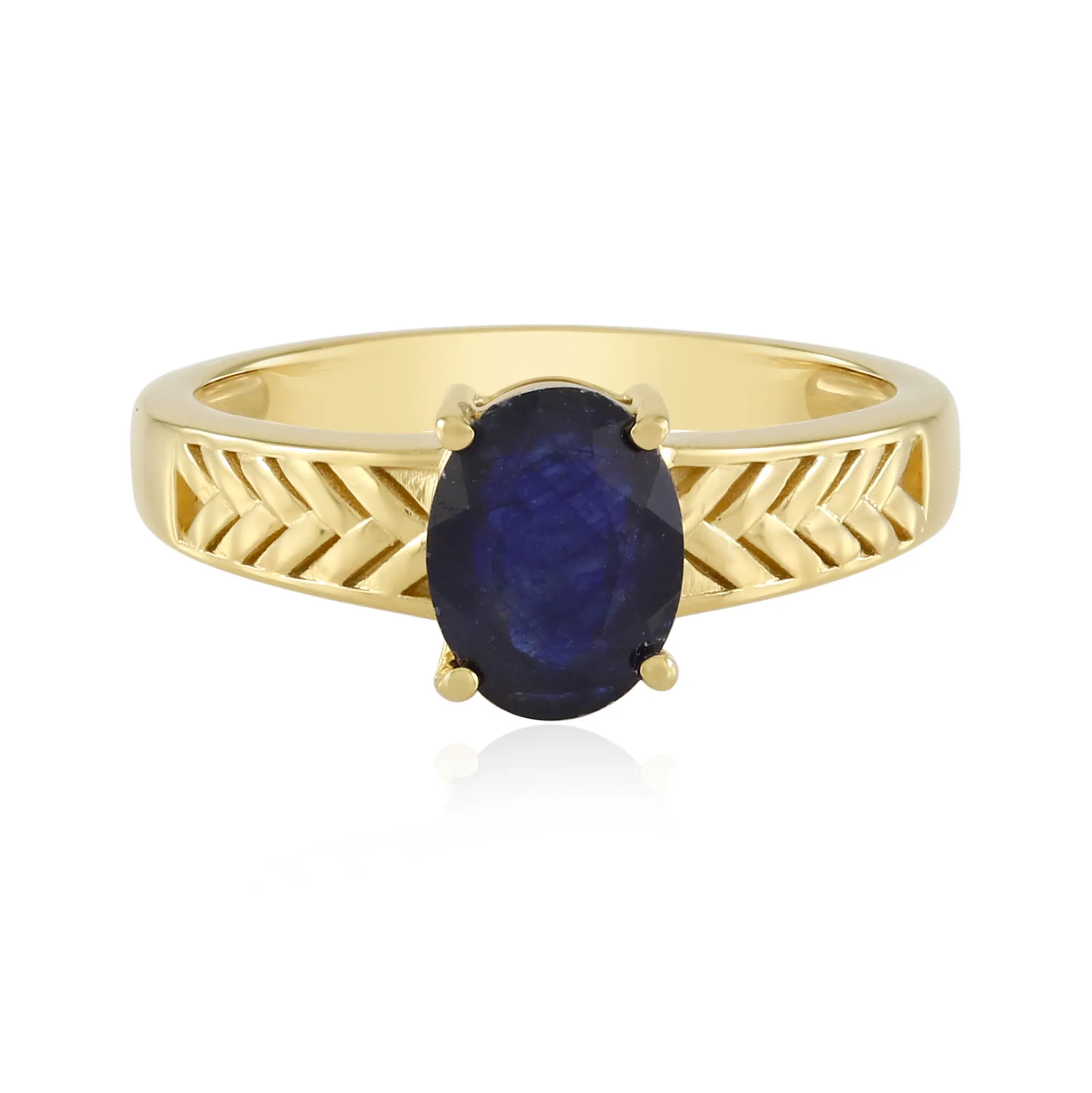 Blauer Madagaskar-Saphir-Silberring