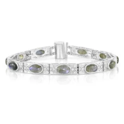 Blauer Maniry-Labradorit-Silberarmband