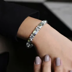 Blauer Maniry-Labradorit-Silberarmband