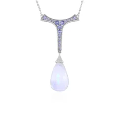 Blauer Mondstein-Silbercollier