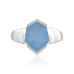 Blauer Onyx-Silberring