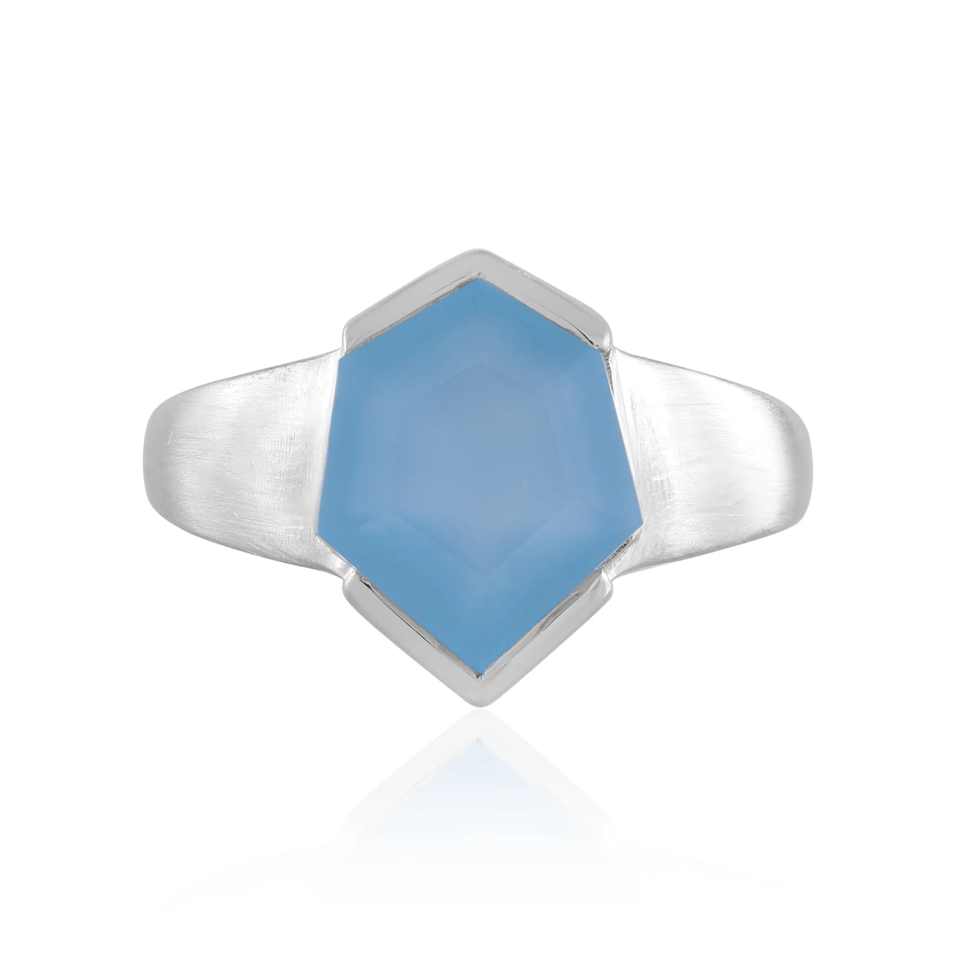 Blauer Onyx-Silberring
