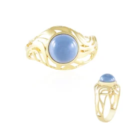 Blauer Opal-Silberring
