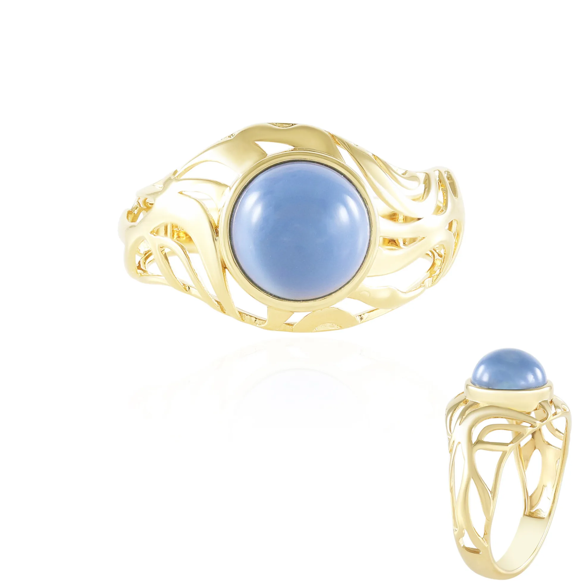 Blauer Opal-Silberring