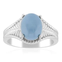 Blauer Opal-Silberring