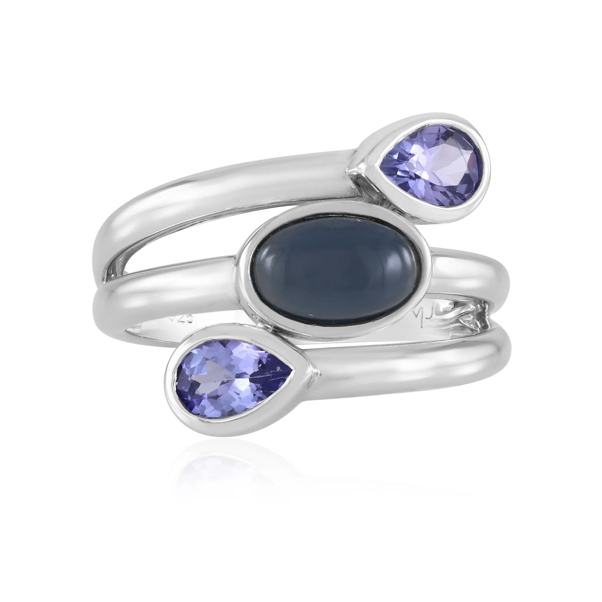 Blauer Opal-Silberring
