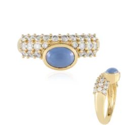 Blauer Opal-Silberring