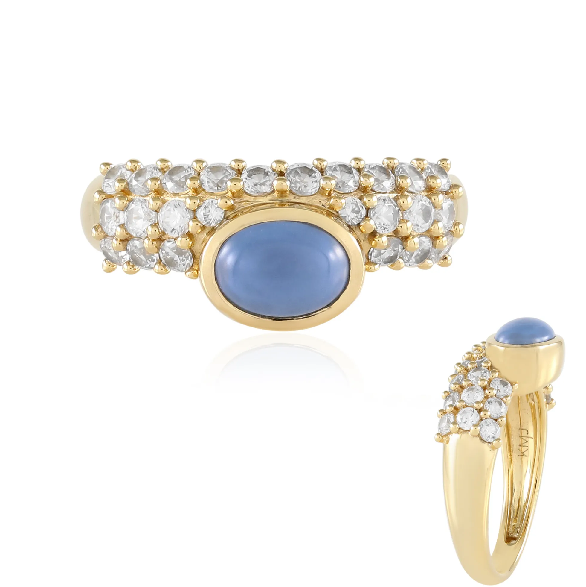 Blauer Opal-Silberring