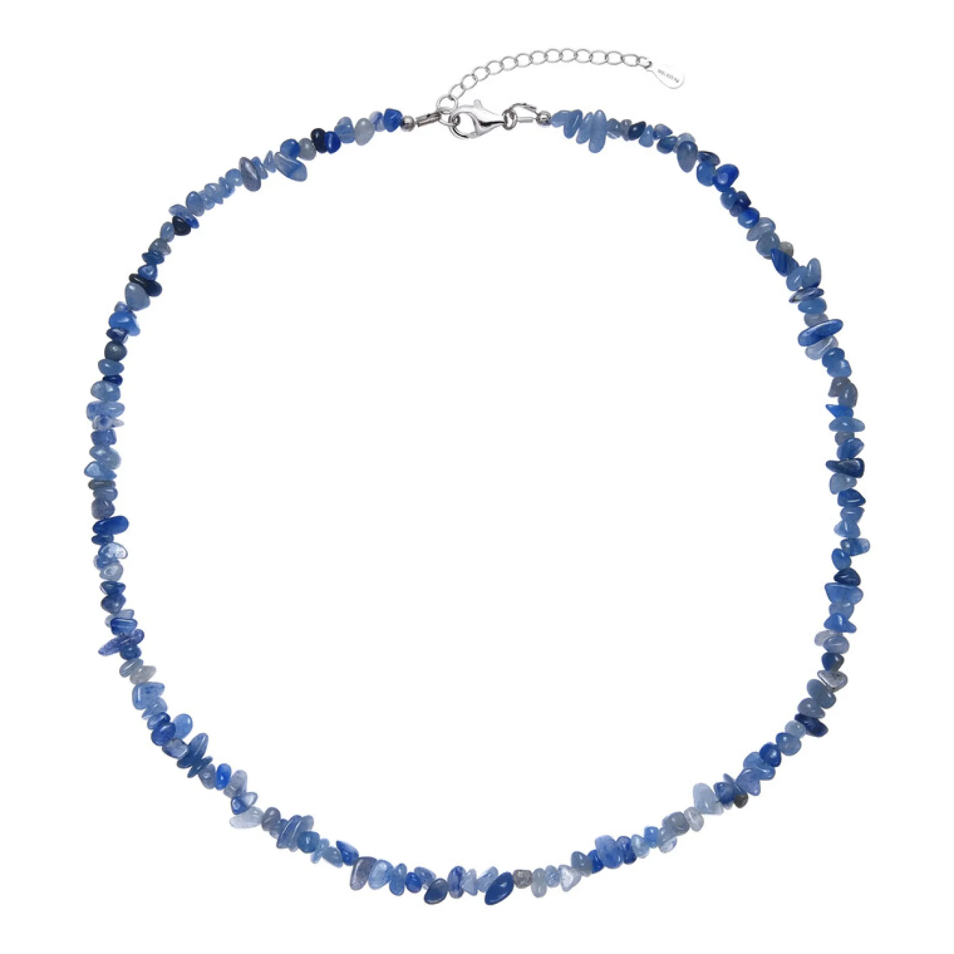 Blauer Quarz-Silberhalskette