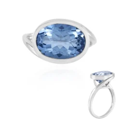 Blauer Quarz-Silberring