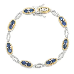 Blauer Saphir-Silberarmband