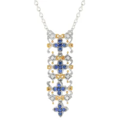 Blauer Saphir-Silbercollier