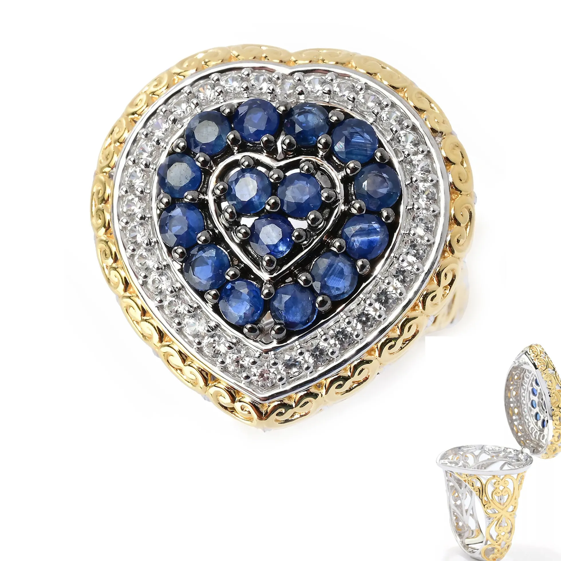 Blauer Saphir-Silberring